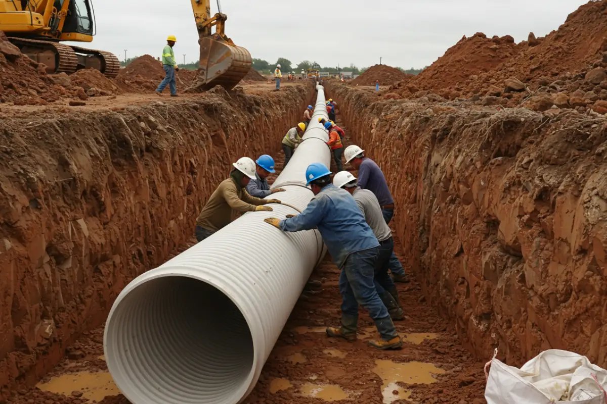 Obras de drenaje pluvial y sanitario industrial